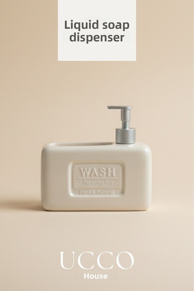 UCCO موزع صابون سائل من السيراميك، موزع صابون للمطبخ، موزع صابون للحمام، موزع صابون عصري أنيق