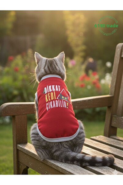 Gobo Caution, the Cat May Escape! Written Red Cat and Dog Outfit Dress Small/S/Size 1