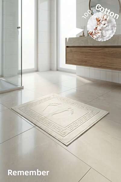 Anılsan Ecru Greek Foot Towel - 50X70 Cm, 245 Gr, 100% Cotton, Spa and Hotel Bath Mat, for Daily Use