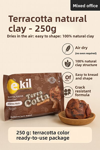 KarmaOfis عجينة الطين الطبيعية تيرا كوتا 250 جرام - عجينة سيراميك تجف بالهواء...