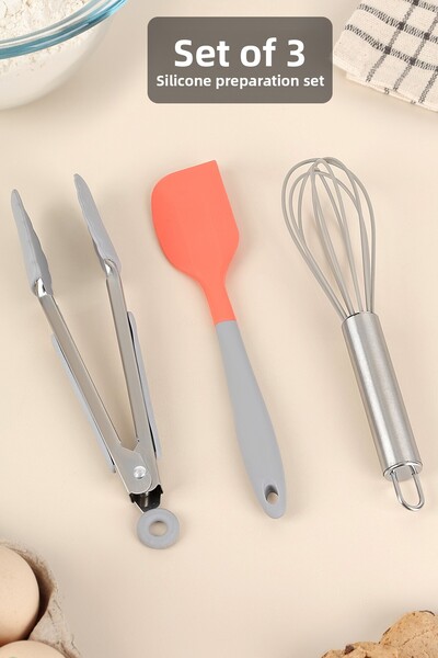 Meleni Home مجموعة أدوات تحضير الطعام من السيليكون مكونة من 3 قطع - مجموعة ملاعق خفق غير لاصقة مقاومة للحرارة ملونة