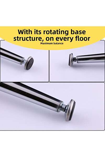 Badem10 ΣΕΤ 4 ΤΕΜΑΧΙΩΝ Χρώμιο 71 εκ. Ασημί Μεταλλικά Πόδια Τραπεζιού Σαλονιού Με Κινητή Βάση Μοντέλο Υποστήριξης Έπιπλων