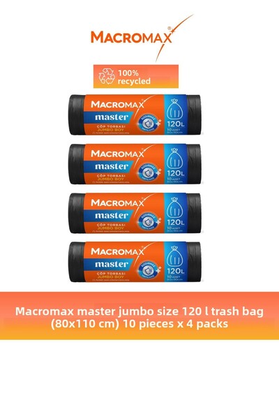MACROMAX Master Saci de gunoi Jumbo, 10 bucăți x 4 bucăți