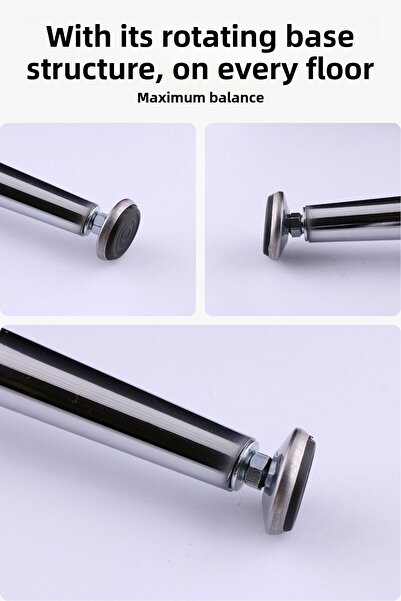 Badem10 Μοντέλο ποδιών ανύψωσης επίπλων από χρώμιο 71 εκ. Ασημί μεταλλικό τραπεζάκι σαλονιού