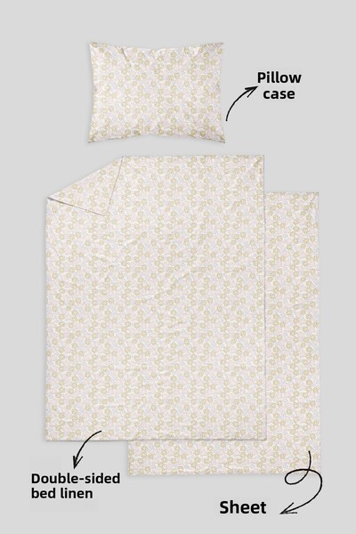 Messido 100% Cotton Poplin Baby Crib Bedding Set 80X120 cm - Tiny Flowers