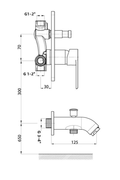 GPD Fully Built-in Shower Set Atros Mta65