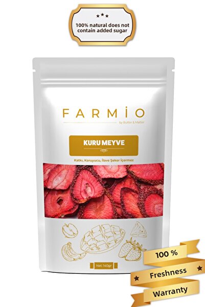 FARMİO فراولة مجففة بدون سكر – 140 جرام – طبيعية وخالية من المواد المضافة