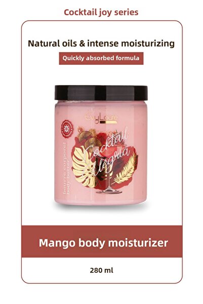 EvyLaure زبدة الجسم كوكتيل أليغريا - خلاصة المانجو، مرطب مكثف للجسم، 280 مل