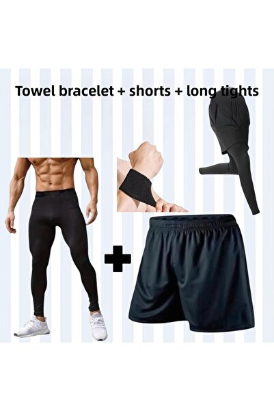 Gök Sports Towel Wristband Football Shorts Sports Shorts Training Shorts Long Thermal Athlete Leggings Soccer Leggings Shorts