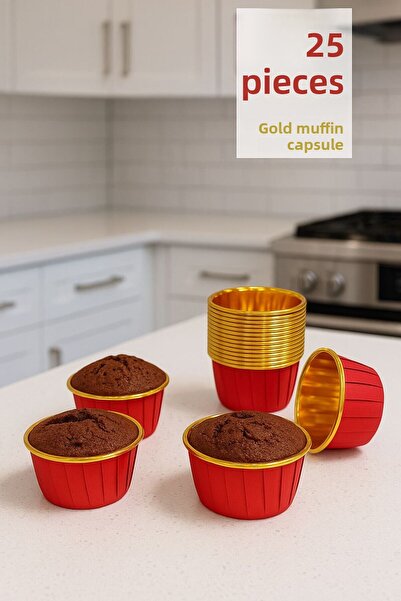 Funny Life 25-Piece Gold Kraft Muffin Cupcake Mold Cake Capsule, Safari Conce...