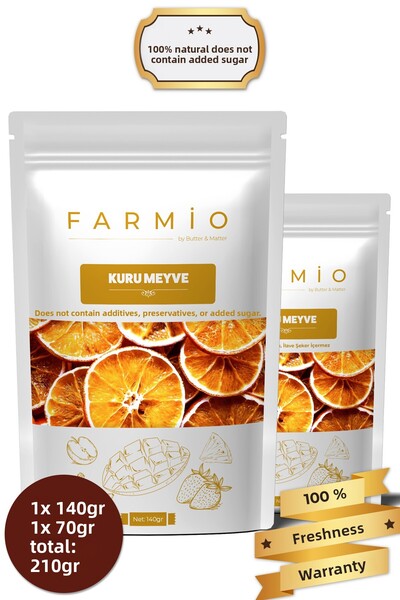 FARMİO Sugar-Free Dried Orange – 210Gr – Natural and Without Additives