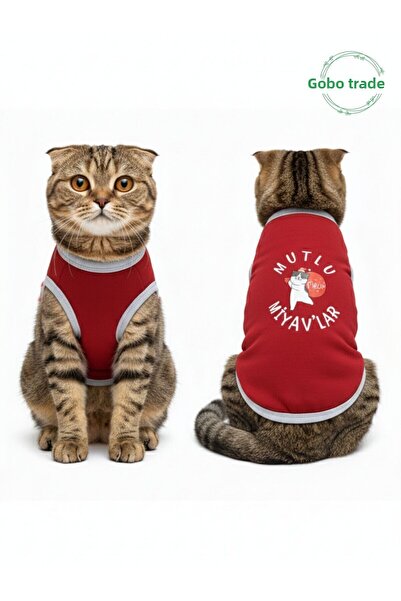 Gobo Mutlu Mi̇yav'Lar B Printed New Year Themed Cat and Dog Outfit Dress Chri...