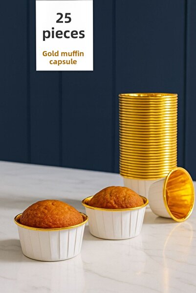 Funny Life 25-Piece Gold Kraft Muffin Cupcake Mold Cake Capsule, Safari Conce...