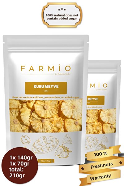 FARMİO أناناس مجفف بدون سكر – 210 جرام – طبيعي وخالٍ من المواد المضافة