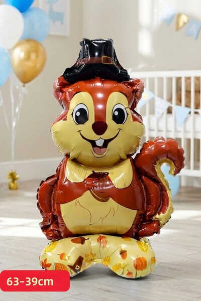 Baloncu Nene Standing Squirrel Foil Balloon Birthday Foil Balloon Character F...