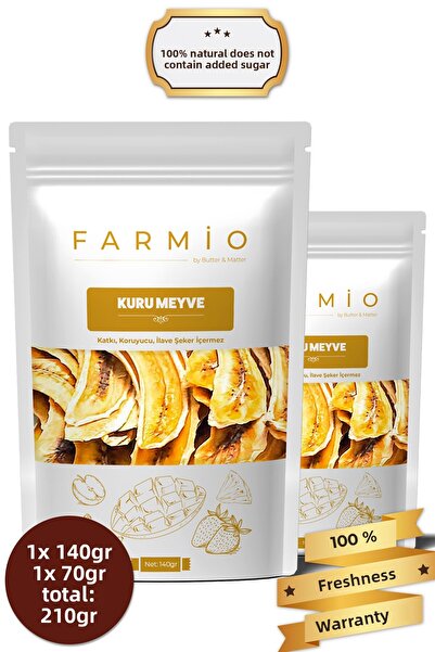 FARMİO موز مجفف بدون سكر – 210 جرام – طبيعي وخالٍ من المواد المضافة