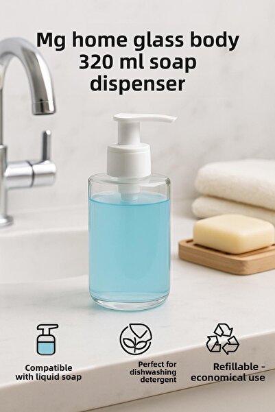 VENON 1 Piece of 320 ml 💜 10.8 oz Cam Lux Glass Soap Dispenser Liquid Soap Dispenser Plastic Product Dishwashing Liquid Bleach