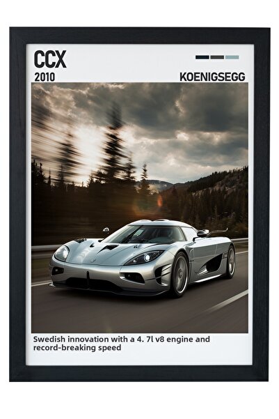 gxe.art Pictură cu poster cu rame din lemn Koenigsegg CCX – Hypercar suedez