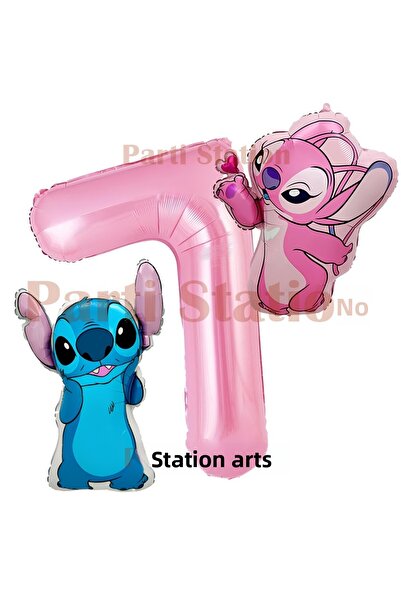 Parti Station مجموعة حفلات عيد الميلاد ليلو وستيتش وأنجل، بالونات على شكل أرق...