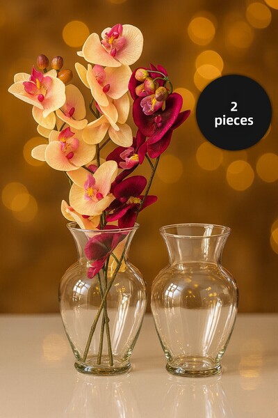 Mutfiko Set de 2 vaze din sticla – Vaze decorative de lux pentru casa, birou,...