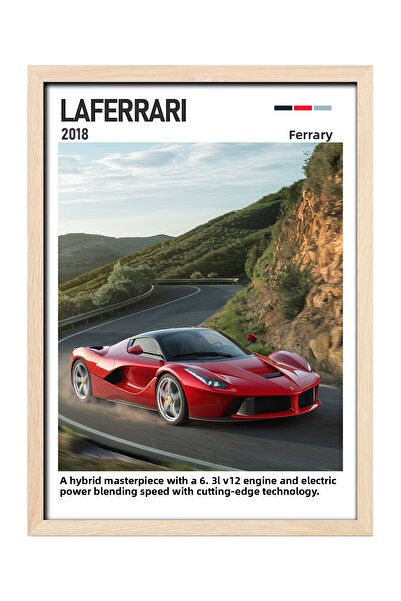 gxe.art Pictură cu poster cu rama din lemn Ferrari LaFerrari – Legenda hibrid...