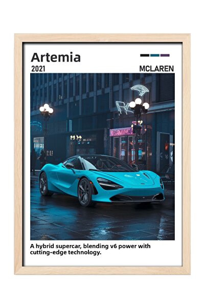 gxe.art Pictură cu poster cu rama din lemn McLaren Artura – Supercar hibridă
