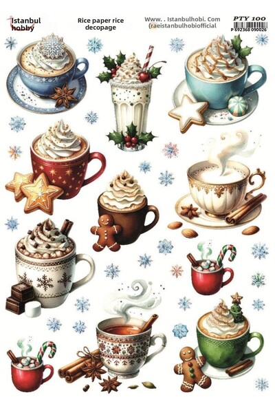 İstanbul Hobi ورق ديكور نحاسي 30×42 سم PTY-100 لعيد الميلاد