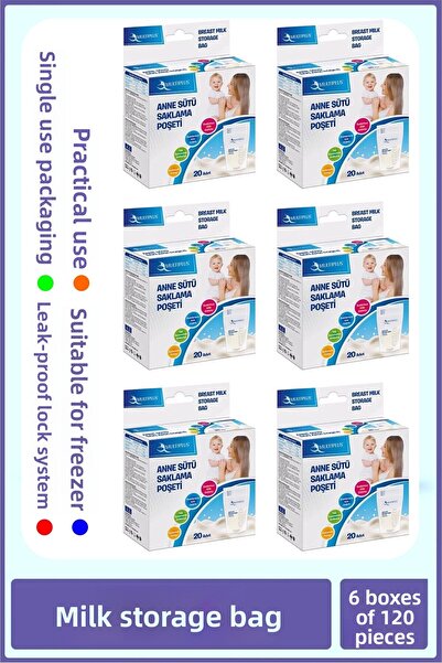 Multiplus Breast Milk Storage Bag 20 Pieces 6 Boxes