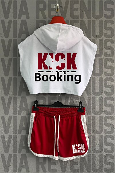 Vordevia طقم رياضي نسائي من Kick Boxing مطبوع مصنوع من القطن بنسبة 100% بغطاء...