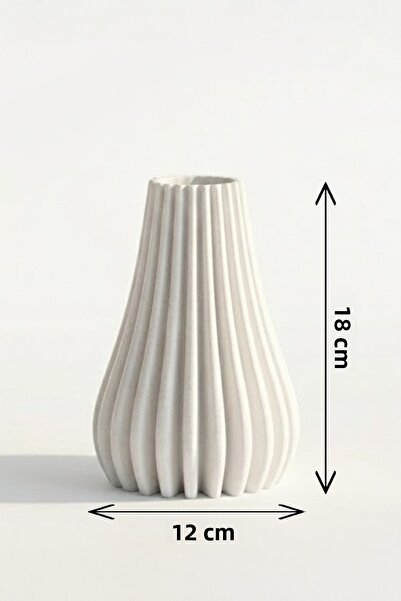 MEK Vază decorativă modernă cu dungi albastre (18x12cm)