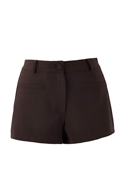 Trendyol Collection Σκούρο καφέ υφαντό σορτς & βερμούδα TPRAW26SR00001