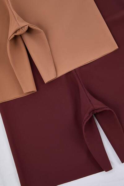 Trendyol Curve Μπορντό-Πολύχρωμο Σετ 2 Μπόξερ Micro Ψηλόμεσο Χωρίς Ραφές Μεγάλο Μέγεθος TBBAW26CM00012