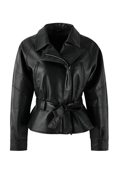 Trendyol Collection Schwarzer Regular-Mantel TWOSS26MO00001