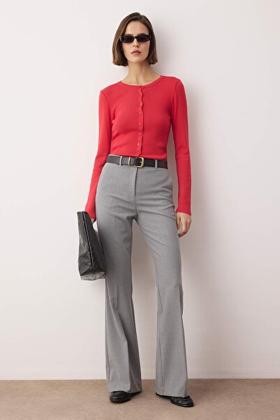 Trendyol Collection Red Soft Textured Knitwear Cardigan Twoaw26Hi00264