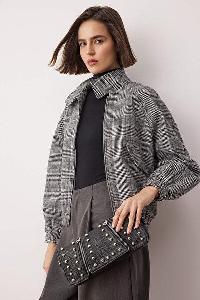 TRENDYOL SHOES Schwarze Troklu Damen-Mini-Umhängetasche TAKAW26OC00062