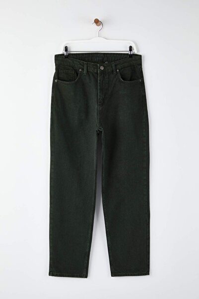 Trendyol Collection Τζιν παντελόνι χακί φαρδύ κοψίματος TMNAW24JE00027