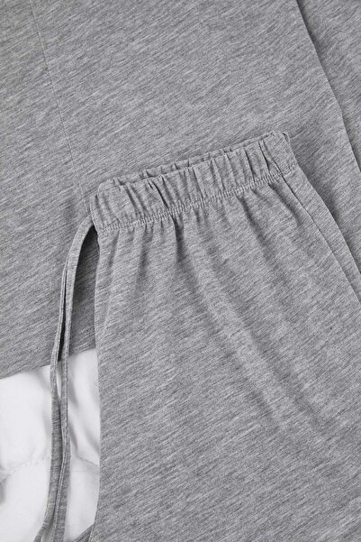 Trendyol Collection Gray Melange Plain Single Jersey Knitted Pajama Set Thmaw26Pt00227