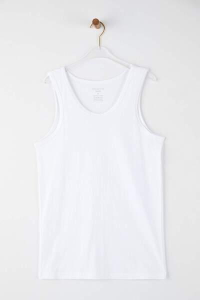 Trendyol Collection Grau - Schwarz-Weiß U-Ausschnitt aus gekämmter Baumwolle, 3-teiliges Unterwäsche-Unterhemd aus Baumwolle TMNSS25AL00005