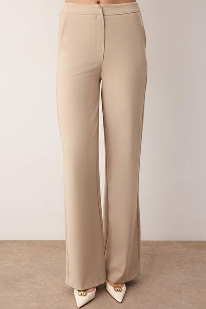 Trendyol Collection Beige Shirt Detailed Buttoned Woven Bottom - Top Set Twoaw26Au00144