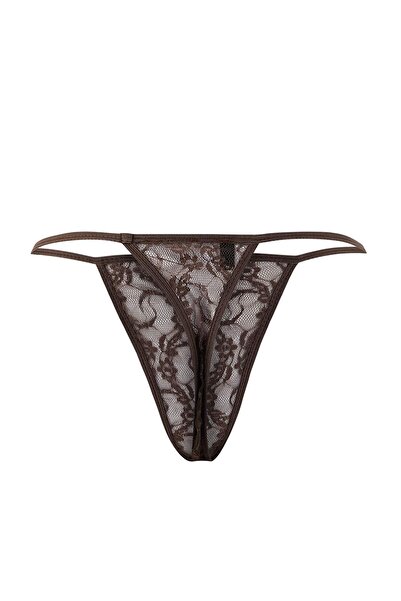 Trendyol Collection Καφέ ζαρτιέρες με κουμπιά, ίσια και χωρίς καπάκια Babydoll THMAW26LL00003