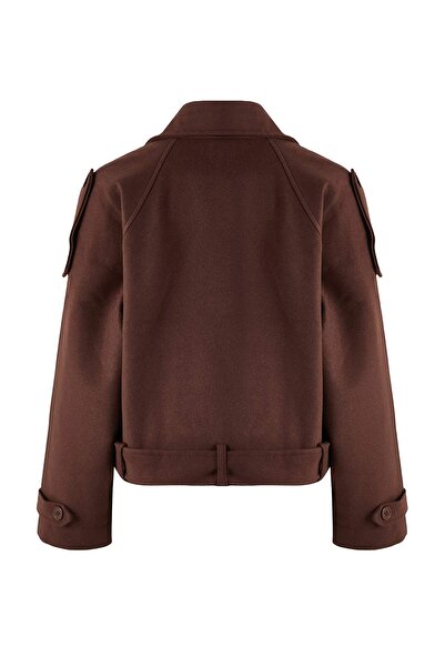Trendyol Collection Dark Brown Regular Coat Twoaw25Kb00049
