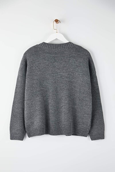 Trendyol Curve Необхідні речі гардеробу Антрацит Basic Широкий крій М'який трикотаж Светр TBBAW26AN00069