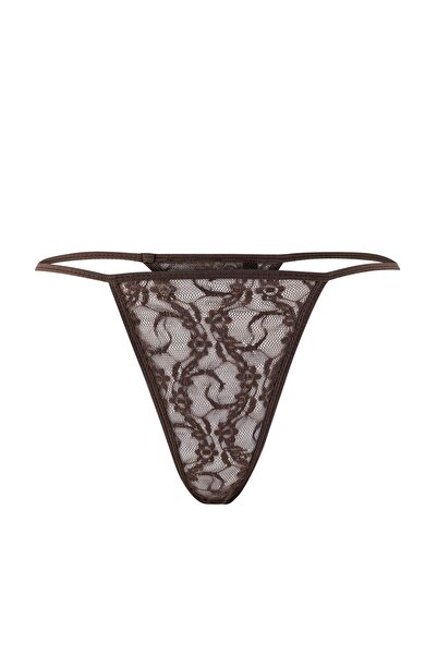 Trendyol Collection Καφέ ζαρτιέρες με κουμπιά, ίσια και χωρίς καπάκια Babydoll THMAW26LL00003