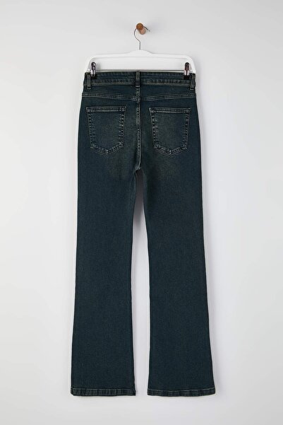 Trendyol Collection Green High Waist Comfort/Flexible Flare Jeans Twoss26Je00022