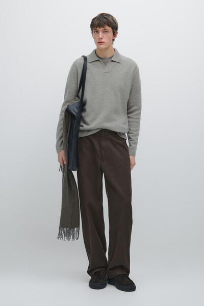 Massimo Dutti %100 pamuklu geniş paça pantolon