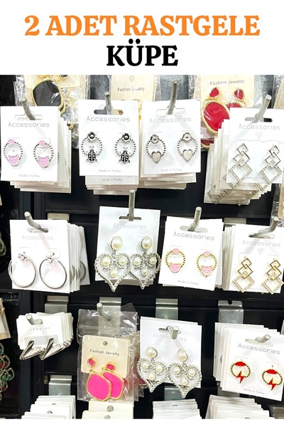 JANRA WORLD iki Adet Rastgele Ithal Küpe Seti | Kararma Yapmaz Yazlık Renkli Küpeler | Yeni Sezon Kadın Küpe