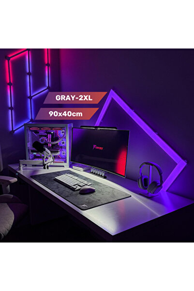Forcex Signature Gray Waterproof Gaming Mousepad ماوس باد – Large Extended, Non-Slip (XX-Large (90*40 cm))