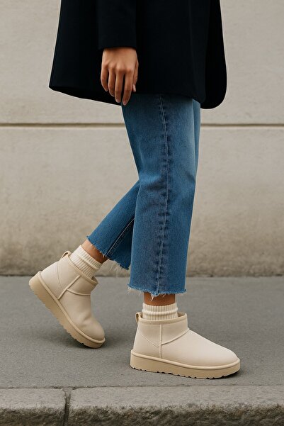 MUGGO HUG Garantált női vastag talpú, szőrös, mindennapi mini félcsizma