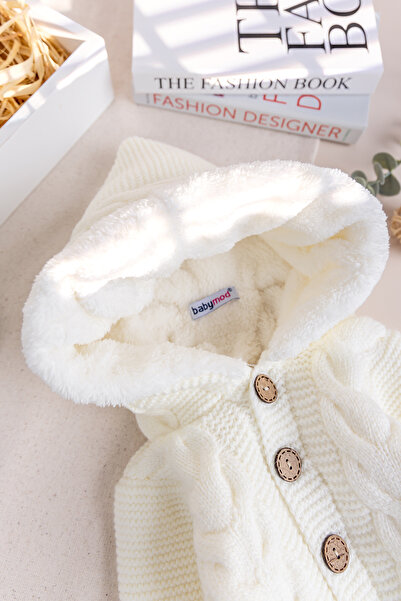 Babymod Knitwear Knitted Welsoft Lined Hooded Winter Baby Rompers