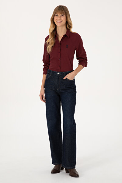 U.S. Polo Assn. Women's Burgundy Long Sleeve Basic Shirt 50316518-Vr177